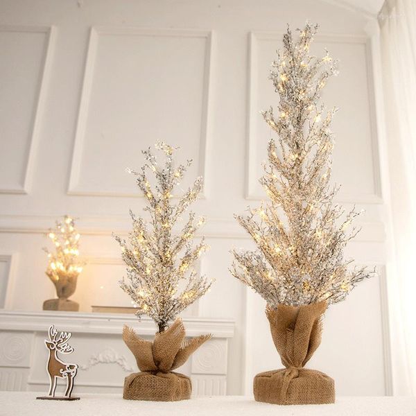 Decorazioni natalizie Mini albero luminoso ornamenti da tavolo piccola decorazione per la casa