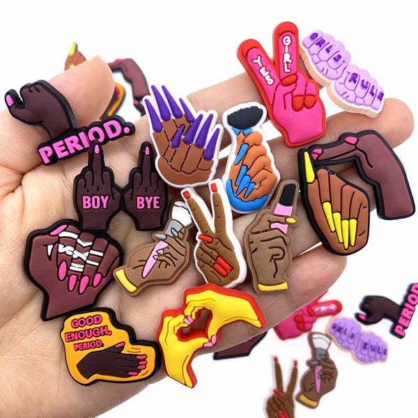 30 50 100 PÇS Lady Hole Chinelo Accessoires PVC Soft Manicure Icon Croc Charms For Women Girls Gifts Graden Shoe Buckle