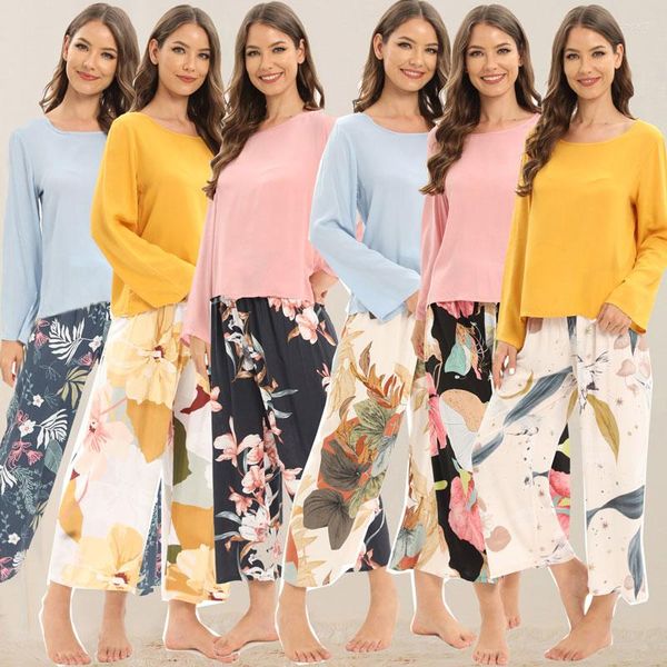 Damen-Nachtwäsche, Herbst-Pyjama-Set, Damen-Lounge-Wear, Pjs, Loungewear, Homewear, Heimanzug, Pyjamas für