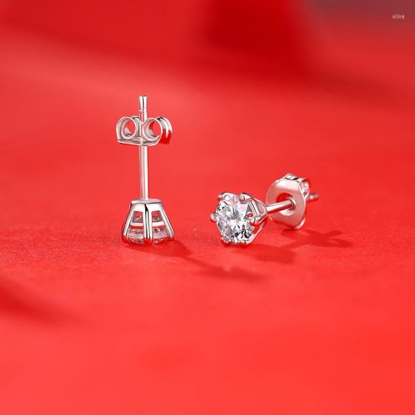 Ohrstecker aus 925er-Sterlingsilber, echter 1-Karat-Moissanit-Diamant, VVS-Labor, glänzend, antiallergisch, Premium-Schmuck für Damen