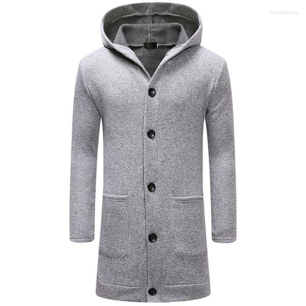 Felpe con cappuccio da uomo 2023 Solid Long Length Mans/Womans Slim Fit Streetwears Casual Cardigan Maniche Felpe per uomo 100939