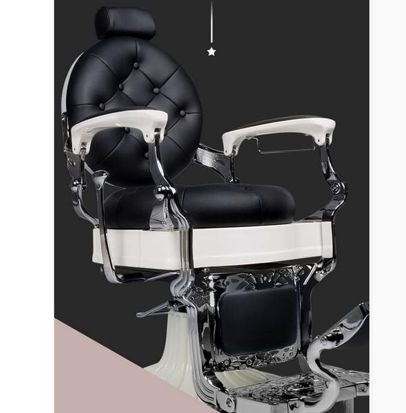 A cadeira da cabeça de petróleo pode ser abaixada e levantando a cadeira de barbeiro, cadeira de petróleo retro masculino, móveis de salão, cadeira de salão, cama de shampoo de salão