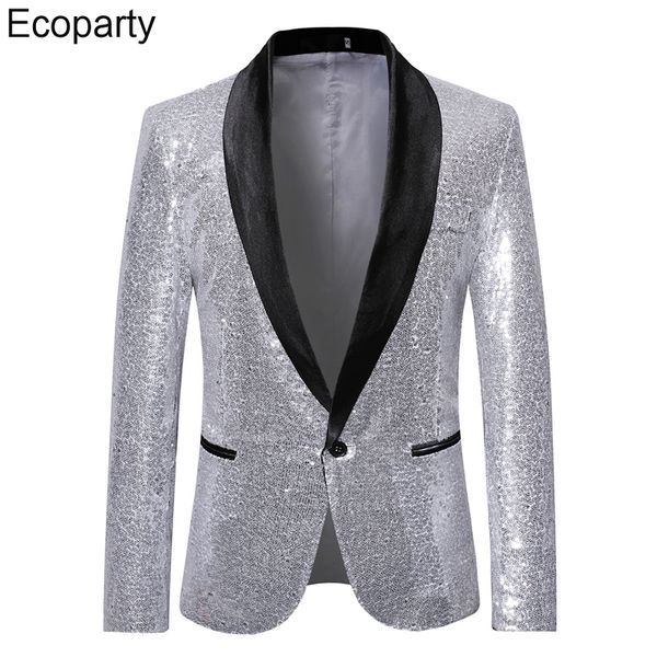 Mens Suits Blazers Blazers Gold Silver Senhora brilhante Jaqueta Moda Moda DJ Apresentações de Stage Party Casacos 50 230222