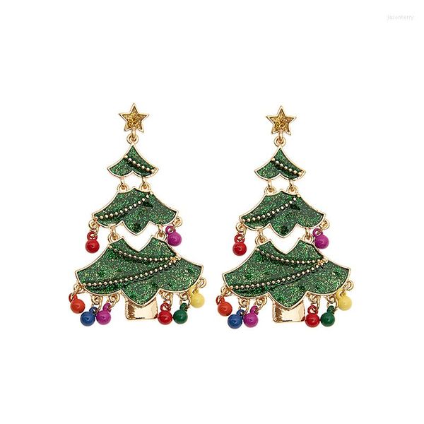 Dangle Küpe Mito Tasarlanmış Moda Takımları ve Aksesuarları Glitter Emaye Yıldız Noel Ağacı Küçük Çan Çeşitli Küpe