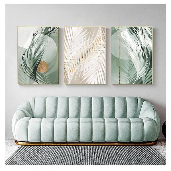 Shades Wall Art Canvas Painting Nordic Poster e stampe Immagini a parete per soggiorno Decor Foggy Plant Foglie secche Luce solare Woo