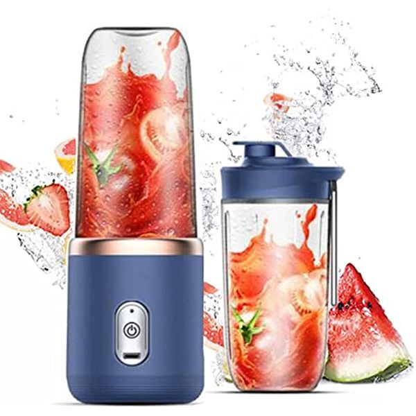 Utensili per frutta e verdura Tazza per spremiagrumi a 6 lame Frullatore per frullato USB da 400 ml Mini spremitore di ricarica Robot da cucina Tritaghiaccio Spremiagrumi portatili senza fili 230222