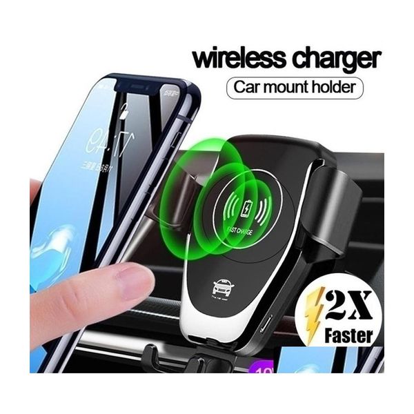 Autoladegerät Matic Qi Wireless Mount für Telefon Xs Max Xr X 8 10W Schnellladehalter S10 Drop Delivery Mobiles Motorräder Elektronisch Dhb2Y