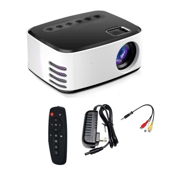 Projektörler T20 Mini Projektör Samescreen Sürümü Taşınabilir USB HD LED Projektör Ev Medya Video Oynatıcı Projektör ABD Fiş Sarı J230222