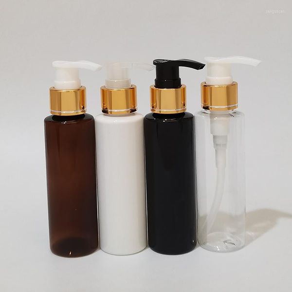 Bottiglie di stoccaggio 100ml Pompa per lozione vuota Shampoo Bottiglia per imbottigliamento Contenitore per olio essenziale con dispenser in argento dorato Cosmetico