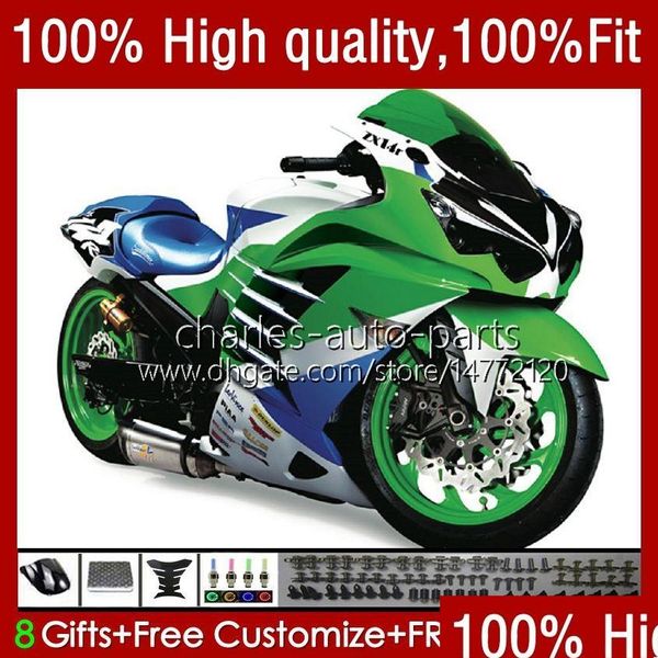 Motosiklet Fairings Kawasaki Ninja ZZR 1400 CC ZX 14R 14R 14 R ZZR1400 12 13 15 17 5NO.81 ZX14R 1217 2012 2013 201 Dhmao