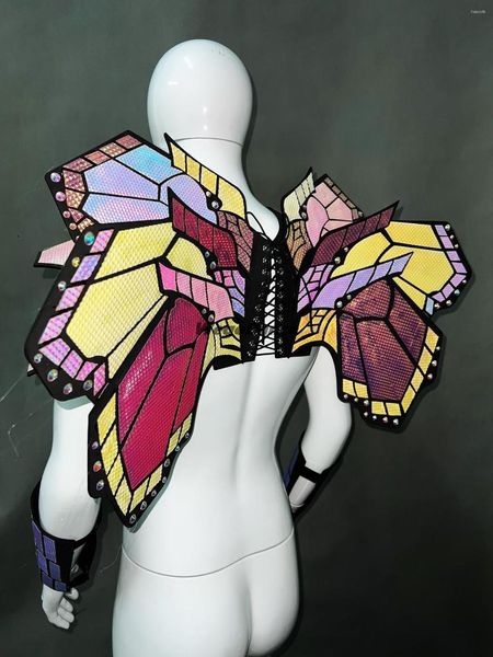 Bühnenbekleidung Future Show-Kostüme Modell Catwalk Herren Laserrüstungen Schmetterlingskostümset Alien Tech-Rüstung Schifter