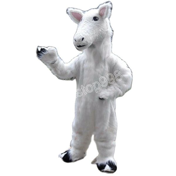 Halloween White Horse Mascot Costume Simula￧￣o Cartoon Anime Personagem Adultos Tamanho do Natal A publicidade ao ar livre Terno de roupa para homens Mulheres