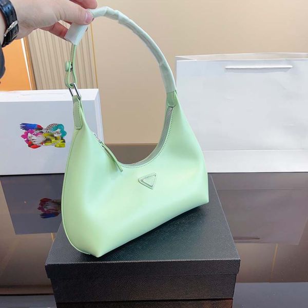 Umschlagtasche Damen-Designertasche Mini-Pochette Ledergriff Metallaccessoires Reißverschluss bedrucktes Nylonfutter