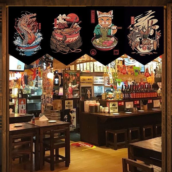 Vorhang Japan Kurze Tür Noren Ramen Wimpel Küchentrennwand Halb Restaurant Eingang Hängende Flagge Custom l230105