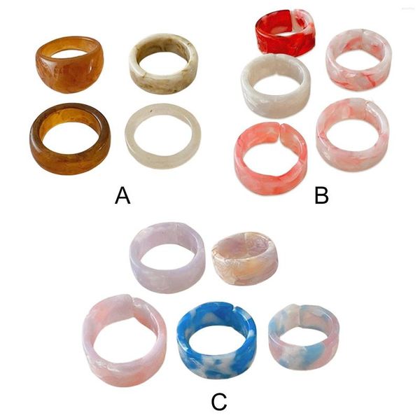 Обручальные кольца милая смола Open Set Регулируемые ювелирные украшения Простые суть летние подарки Fruit Color Fashion Elegant для девочек -подростков.