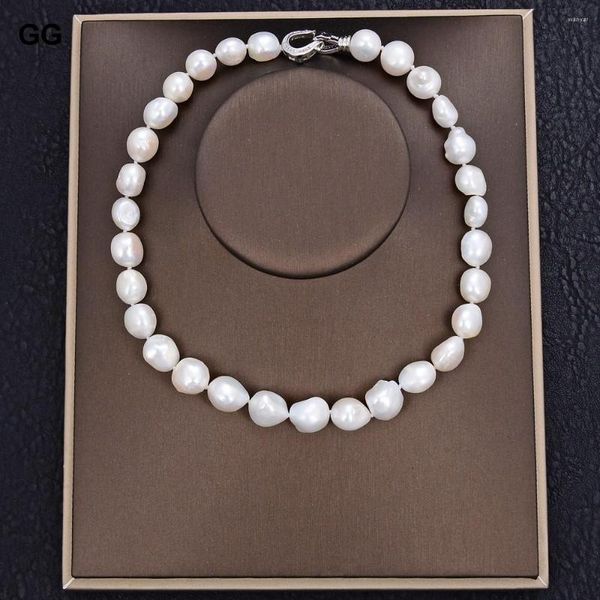 Подвесные ожерелья Guaiguai Jewelry Day Day Dift Dift Freshwater White Baroque Keshi Жемчужное ожерелье для женщин