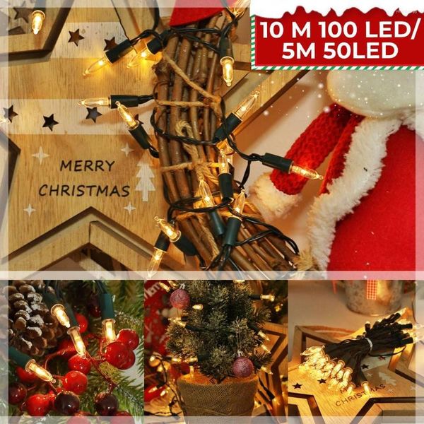 Saiten LED-Lichterkette für Weihnachtsdekoration, 8 Modi, Schalter, batteriebetrieben, für Zuhause, Innendekoration, wasserdicht, Urlaub