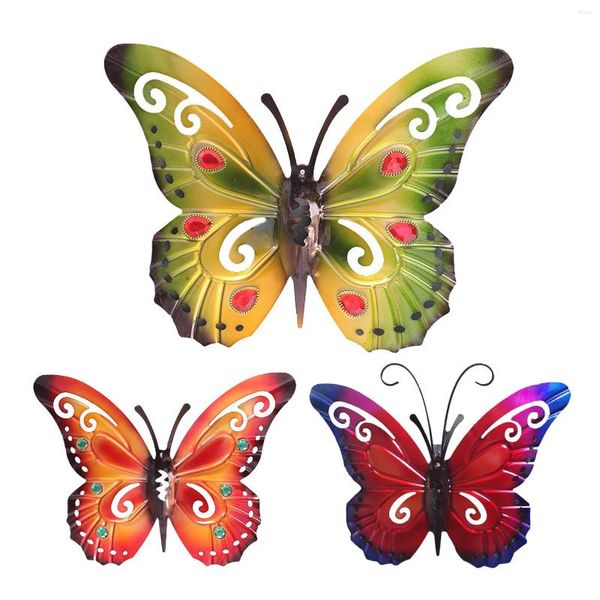 Наклейки на стенах металлические 3D Butterfly Animal Art Art Iron Crafts Home Decor Decoration Sculpture Vishing Living Room Спальня Орнамент 2023