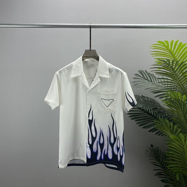 camisa de grife masculina tamanhos grandes 3XL camisas casuais vintage masculinas manga curta camisa de verão ajuste fino vários padrões roupas masculinas blusa cardigã