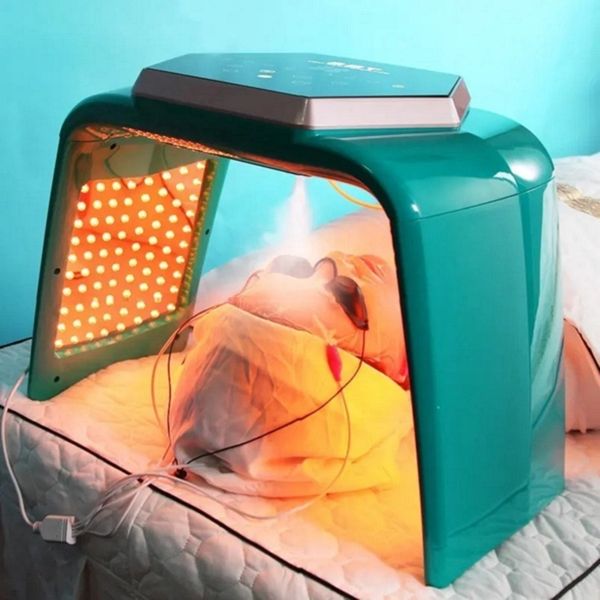 EMS Micro Electricity светодиодная терапевтическая машина зеленый дизайн 7 Colors UV Lamp Nano Spray Mask Photon Led Light Panel Device