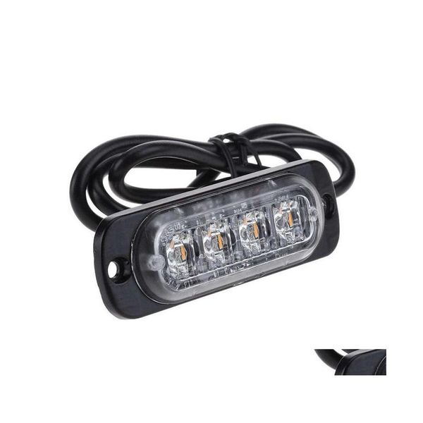 Luzes de emerg￪ncia do carro 4 marcador lateral de trathin led para caminh￵es estrobosc￳pios lumbo flash piscando lumin￡ria de lumin￡ria de lumin￡ria mobiles motocicletas dhjwm