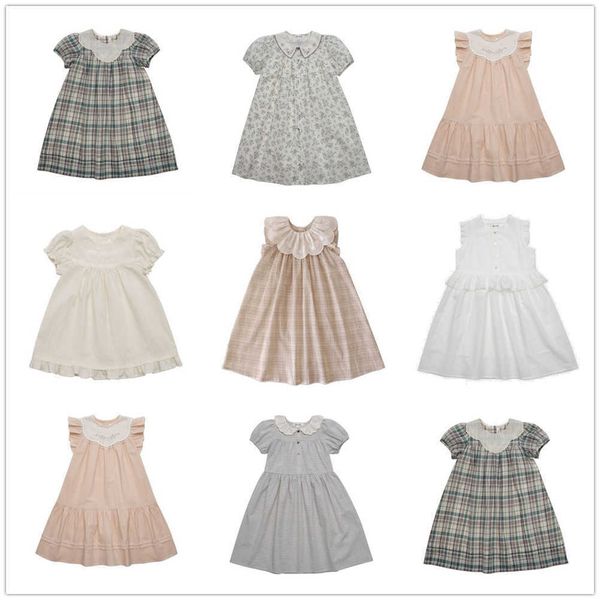 Платья для девочек горячие 2023 Girls Summer Dress Dress Dress Dress Press Top Caffue красивое цветочное платье детское дизайнерское платье Z0223