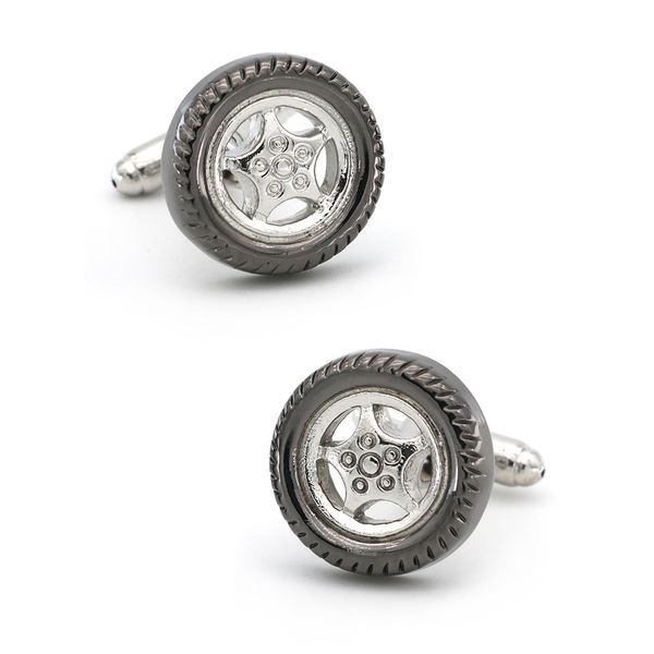 Cuff Links Auto Design Auto Automobile Car pneu Links para homens de qualidade material de cobre colorido por atacado Varejo 230223