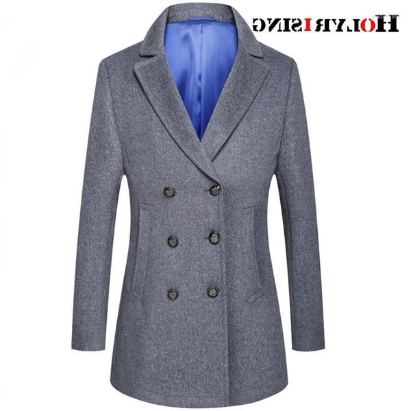 Cappotto da uomo in misto lana Giacca invernale doppiopetto in lana Cappotto casual grigio Pea 18546-5 Nadi22