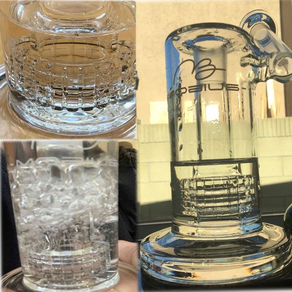Mobius Glass Bong Bubbler Narghilè Shisha Glass Water Pipes Recycler Dab Rigs matrix percs Bong ad acqua unici con giunto da 18 mm