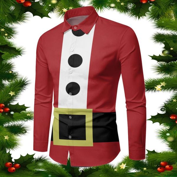 Magliette da uomo Cheer Men Uomo Autunno Inverno Natale Manica lunga Stampa completa Festivo Uomo Grande Alto Moda Hip Hop