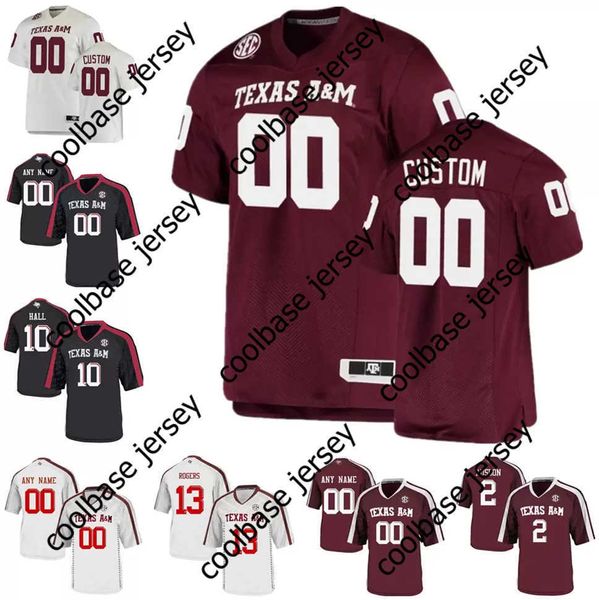 Texas A M Jerseys de futebol de Aggies 2 Johnny Manziel 11 Kellen Mond 15 Myles Garrett 13 Mike Evans 40 von Miller 17 Ryan Tannehill Men personalizado