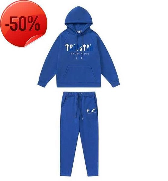 Suéter de tracksuits masculinos TRAPSTAR SWEARTER 23SS Designer capuz feminino Momente Mens de espessura Techfleece Sportswear calças de corredor suor apertado christmas top2