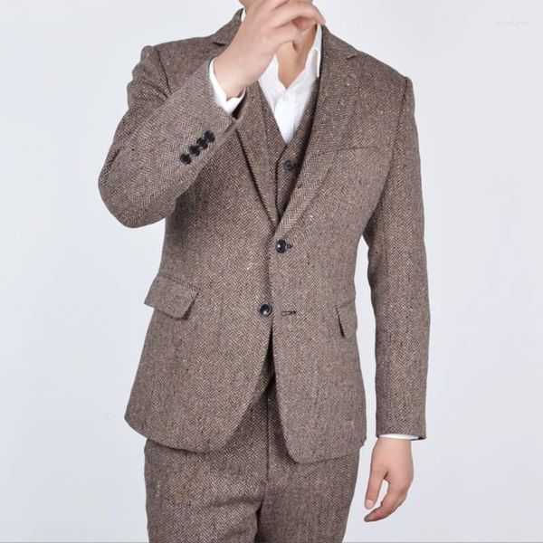 Abiti da uomo Custom Made Groomsmen Notch Risvolto Smoking dello sposo Side Vent Uomo Wedding Man Blazer (Jacket Pants Tie Vest) C117