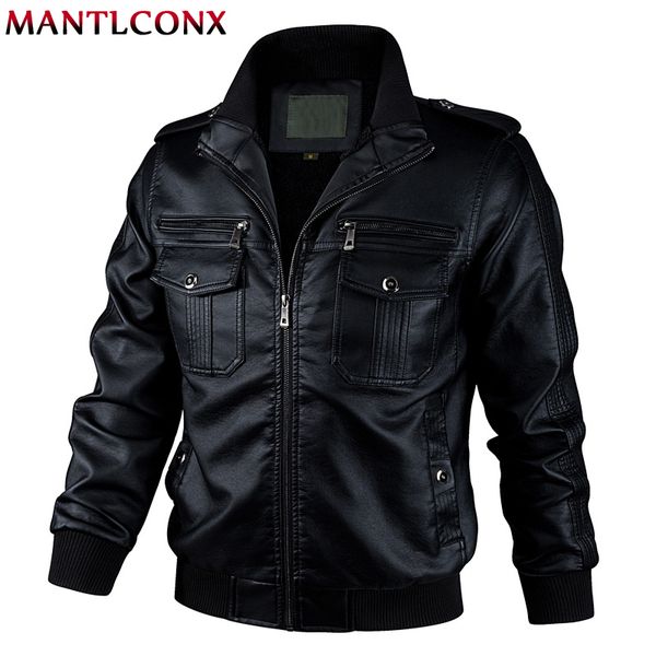 Mens Jackets Mantlconx Autumn Spring Motorcycle Jacket Leather Windbreaker moda