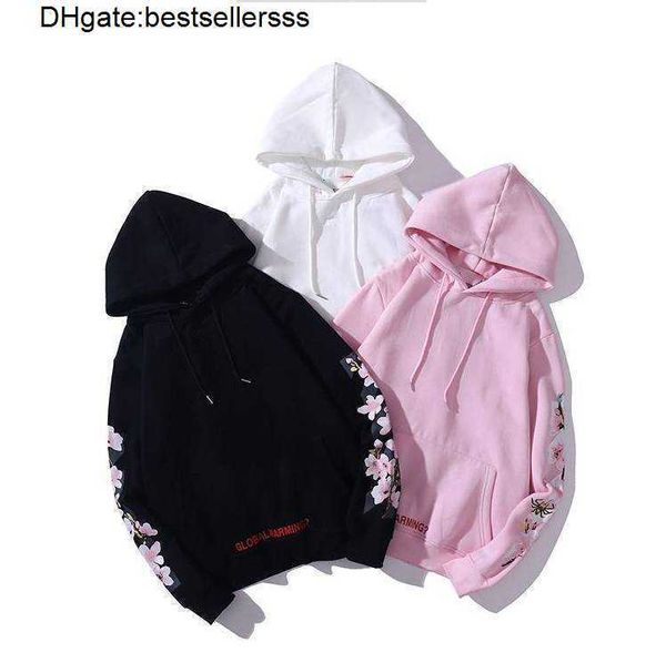 Mode Marke Designer Hoodies Herbst Offs Meichao Kirsche Blume Lose Beiläufige Mit Kapuze Pullover männer Und frauen Mäntel G76N