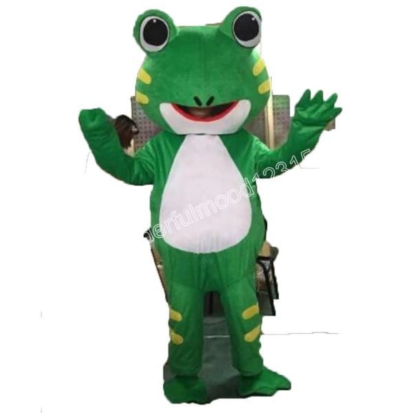 Performance Green Frog Mascot Costumes Carnival Hallowen Gifts Unisex Outdoor Advertising Outfit Suit Holiday Celebration Personaggio dei cartoni animati mascotte