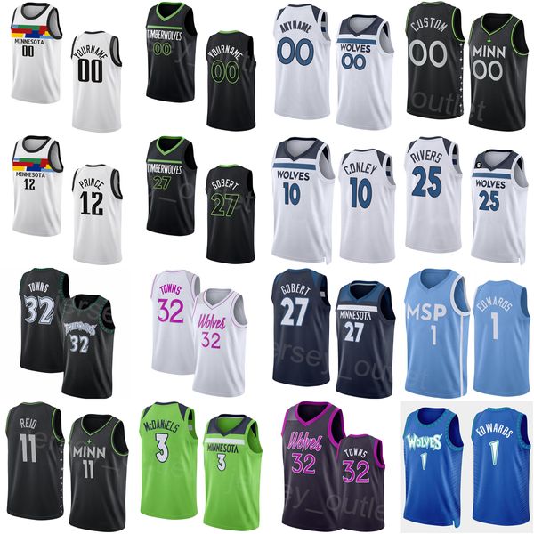 Screen Men Momen Basketball Karl-Anthony Towns Jerseys 32 Jaylen Nowell 4 Kyle Anderson Austin Rivers McLaughlin Wendell Moore Jr Nickeil Alexander-Walker