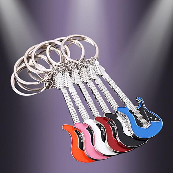 Kreative Mode Musik Geschenk Schlüsselanhänger Metall glänzend Gitarre Schlüsselanhänger Geschenk Mode Anhänger Unisex Mode-Accessoires