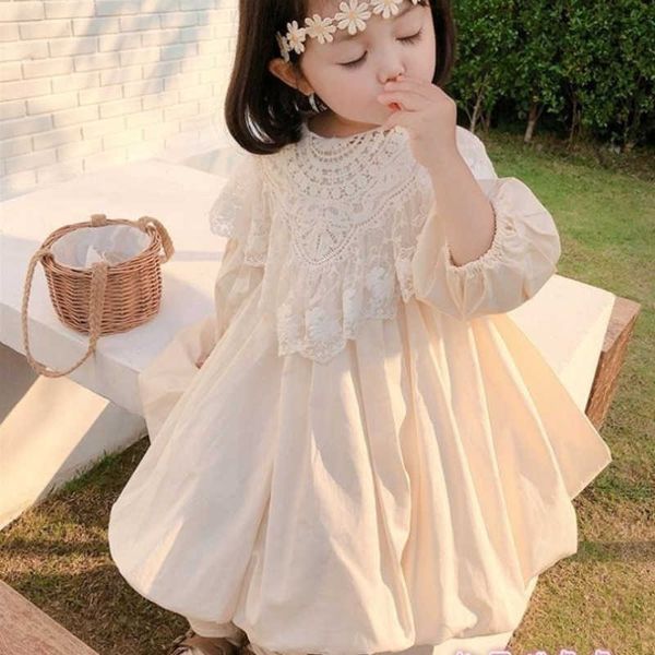 Abiti da ragazza HoneyCherry Autumn Girls Dress New Lace Princess Skirt Abito per bambini Princess Dress For Girls G230222
