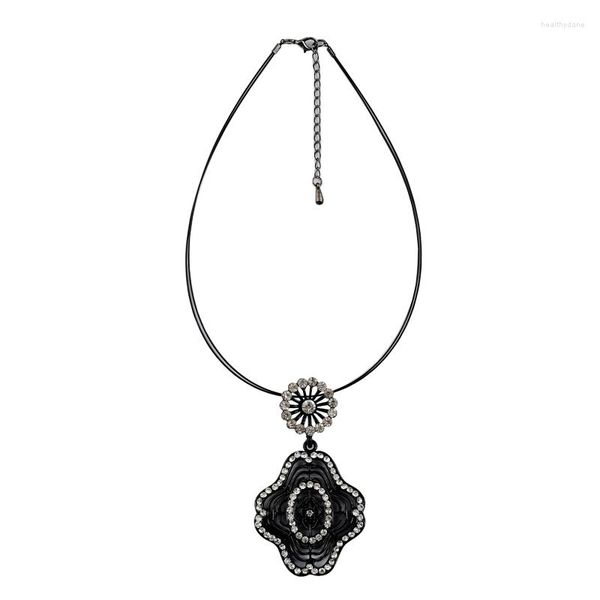 Подвесные ожерелья фабрики прямой электрофорез черный цинковый сплав Ювелирные изделия веревка веревка.