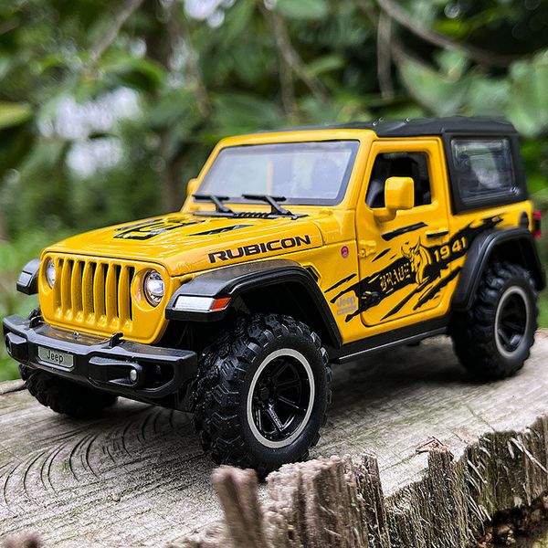 Trilha elétrica/RC 1 32 Jeeps Rubicon 1941 Off-road liga de liga Diecasts de brinquedos Modelo de veículos e brinquedos leves para crianças presentes 230222