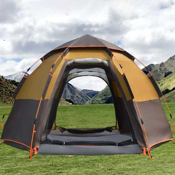 Tentes et abris 58 personnes Tente de camping entièrement automatique Portable Tente extérieure étanche Coupe-vent PopUp Grande famille Voyage Tente de configuration instantanée J230223
