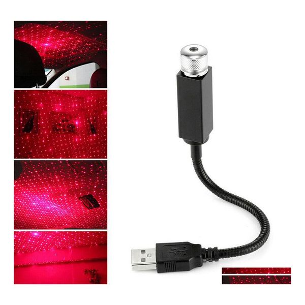 Luci decorative Mini Led Tetto per auto Star Night Light Lampada USB Proiettore Atmosfera regolabile Decorazioni per soffitti domestici Drop Delivery Mobil Dhfek