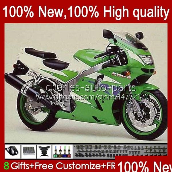 Carene moto Carrozzeria per Kawasaki Ninja Zx6R Zx600C Verde lucido Zx 6R 636 600Cc 600 Cc 9497 Corpo 50Hc.117 Zx636 Zx600 6 R 1 Dhecw