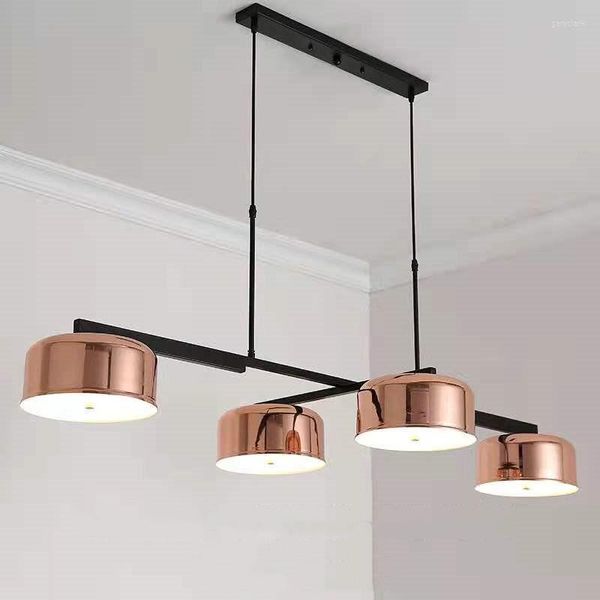 Pendelleuchten Moderne Esstisch Kronleuchter Licht Nordic Lange Küche Bar Büro Rose Gold Schwarz Horizontale Hängelampe