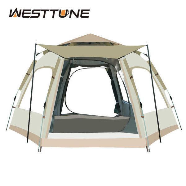 Tendas e abrigos 3458 Pessoas Pop -up tenda para acampar tenda de cúpula ao ar livre Automática configuração fácil da tenda à prova d'água Backpacking J230223