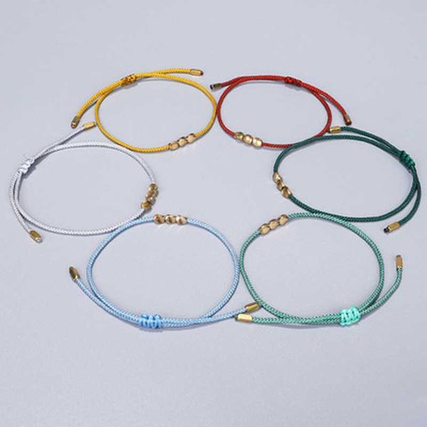 Catena a maglie ZG Bracciale Braccialetti per donna Uomo Buddismo Fatto a mano Perline di rame tibetano Corda fortunata Filo di cera Gioielli da polso Coppia regalo G230222