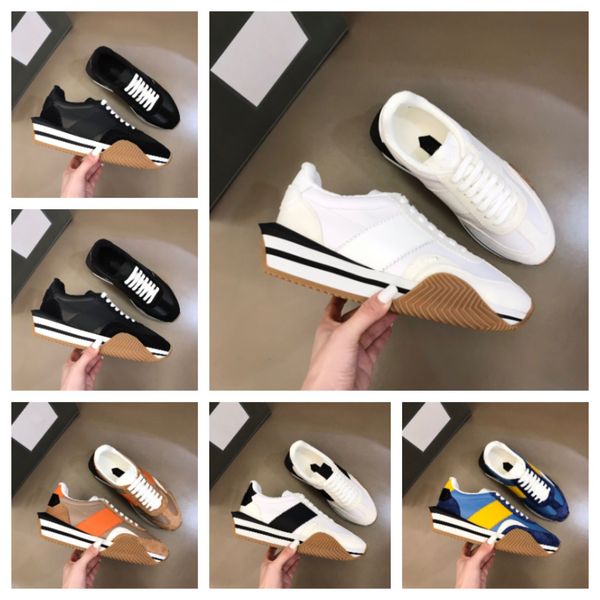 2023 Super Quality 1.1 James Men Scarpe casual Sneakers in pelle scamosciata di nylon con rifiniture in pelle Sport all'aria aperta Suola in gomma robusta Scarpe da passeggio per skateboard