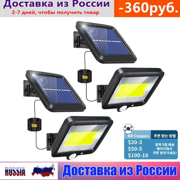 LED LED Solar holofotes Luz alimentada ao ar livre PIR Sensor de movimento da luz solar parede à prova d'água Lâmpada de segurança de rua para o jardim