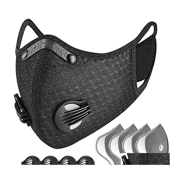 Motorrad-Gesichtsmaske auf Lager Luxus Radfahren Aktivkohle mit Filter PM2.5 Antipollution Sport Lauftraining Schutz Staub DHD07